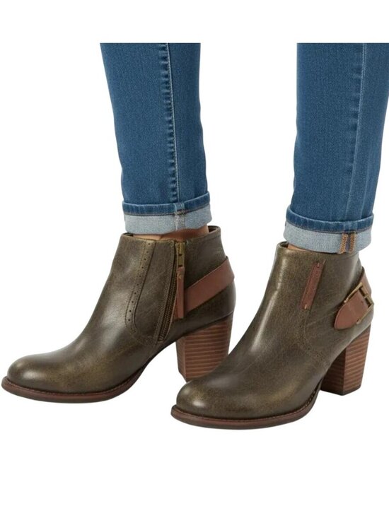 Caterpillar Shoes - Caterpillar Women's Annette Leather Ankle Western Boots Deep Olive Size 7